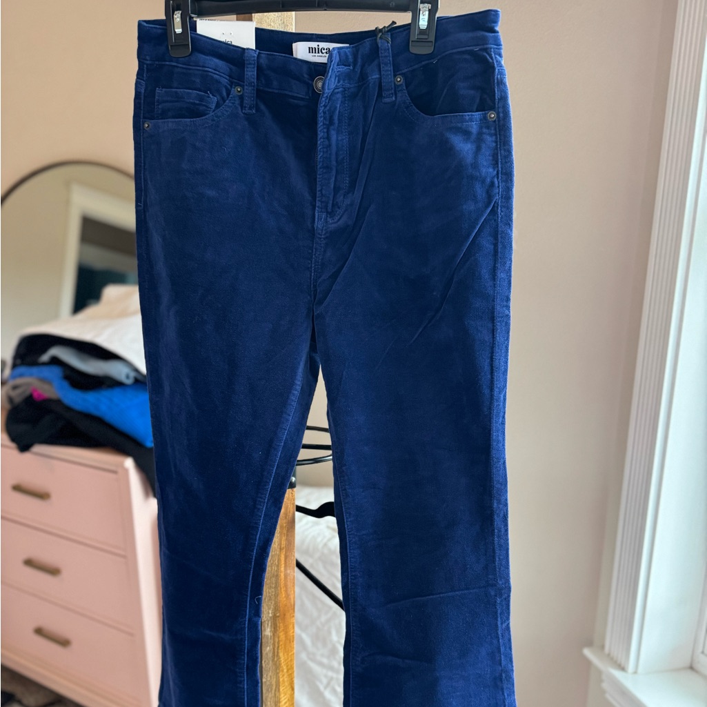 Mica Deep Blue Velvet Trousers Nwt